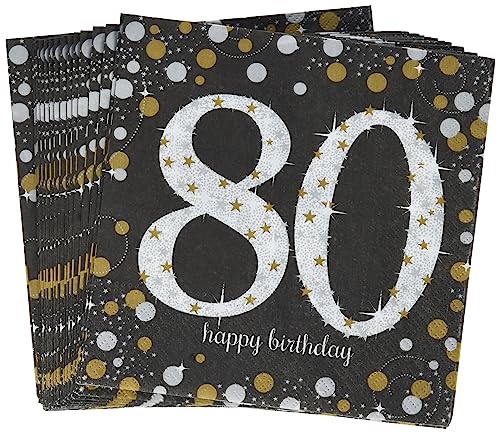 Sparkling Celebration 80 Luncheon Multicolor Paper Napkins ( 6.5'' X 6.5'' ) - Pack Of 16, Premium Quality & Eye-Catching Design